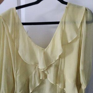 Chic Yellow Ruffle Blouse